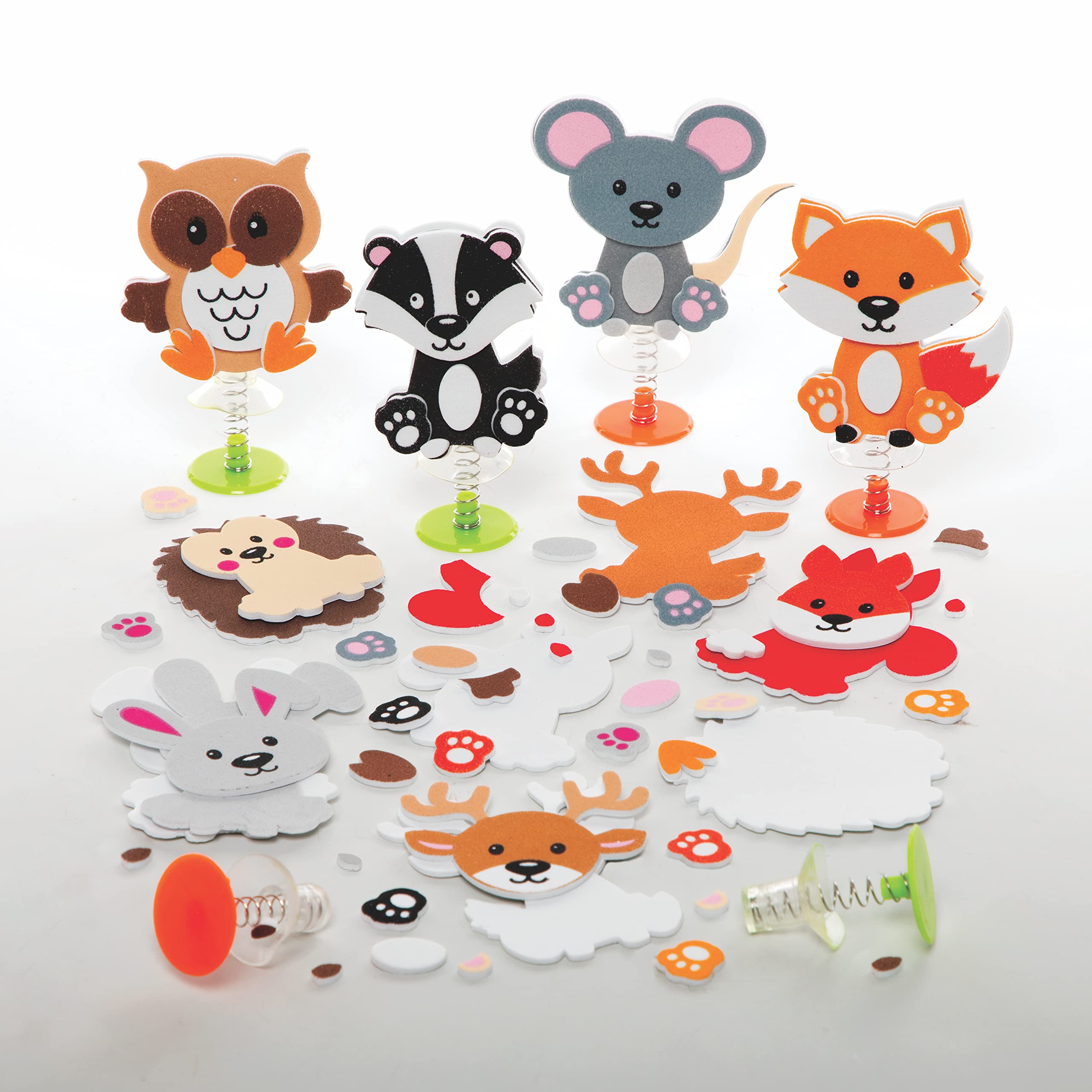 Baker Ross FE688 Woodland Animal Jump Up Kits - Pack of 8, Craft Activities for Kids to Assemble, Decorate and Play, Great as a Gift for Creative Children
