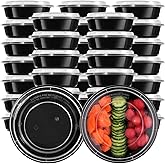 Meal Prep Container,30 Pack Food Prep Containers,28 oz Meal Prep Bowls with Lids,Reusable Food Containers with Lids,Round Plastic Lunch Containers,BPA-Free,Stackable,Microwave/Dishwasher/Freezer Safe