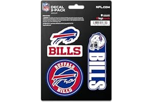 LOGO BRANDS Buffalo Bills NFL Team Logo Vinyl Sticker–Officially Licensed Buffalo Bills 3 Pack Heavy Duty Decal for Indoor or Outdoor–Use for Laptops, Coolers, & Notebooks–Show Your Bills Pride