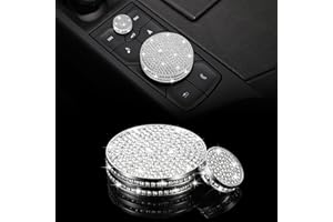 TOMALL Bling Center Console Multimedia Knob Button Cover Compatible with Cadillac CT5 CT6 XT4 XT5 XT6 Crystal Media Button Cover Trim Bling Interior Modification Trims for Car Accessories