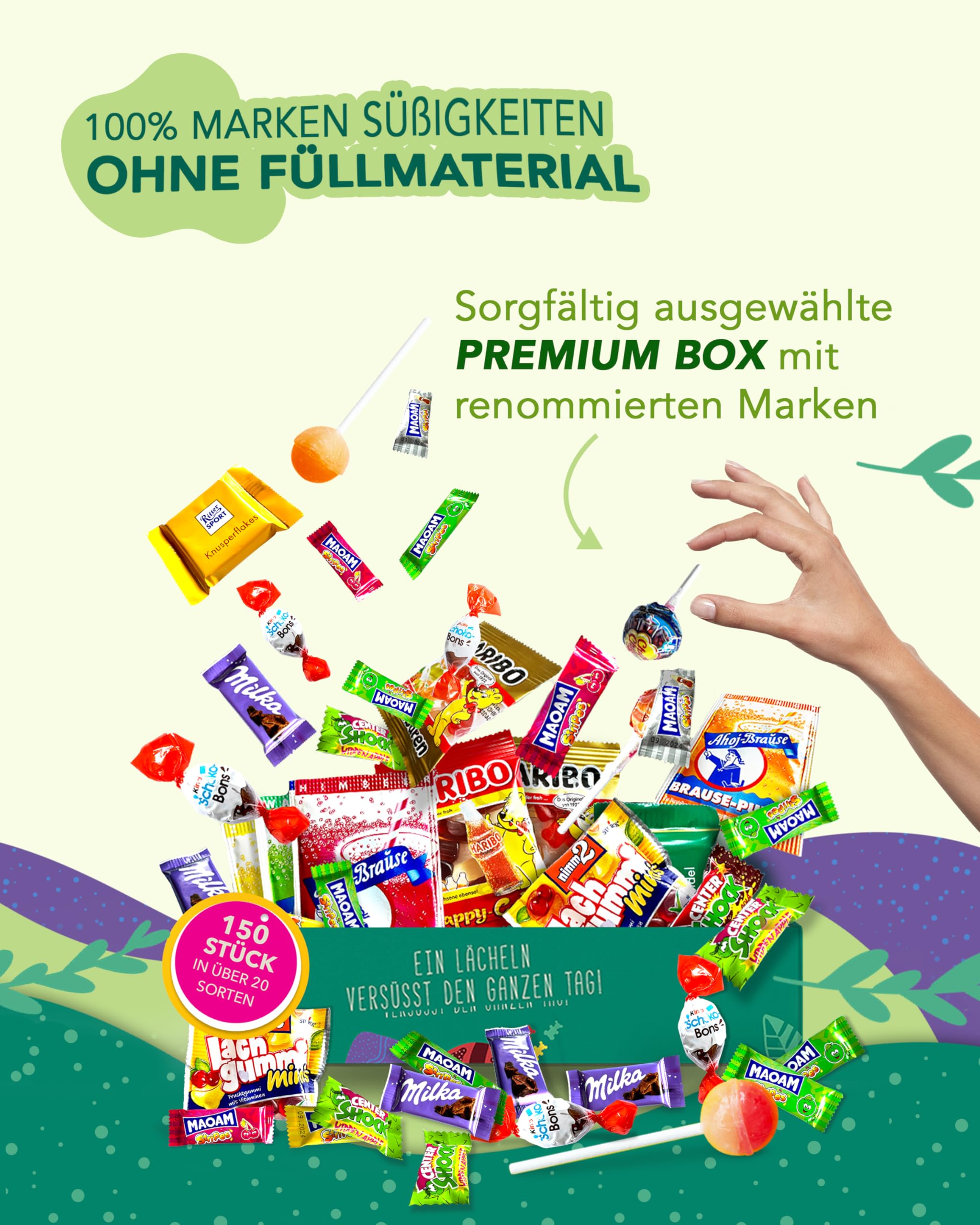 Premium Süßigkeiten Box (150 Stück) - "Gute Laune Box" als Geschenk Idee oder für die Candy Bar (XXL Naschbox) 5