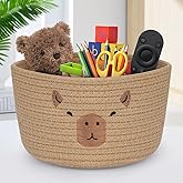 LSYDCARM Capybara Cotton Rope Basket, 9.5" x 5" Small Woven Storage Basket, Cute Pet Toy Basket for Organizing, Nursery Decor, Housewarming Gift & Baby Shower Gifts (Brown)
