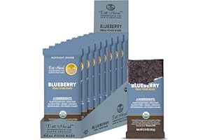 EatToHeal Blueberry Real Food Bar - Organic Protein Bars, Vegan Food, Healthy Gluten Free Protein Food - Low Sugar Protein Bars, Non GMO, Never Baked, Plant Based Organic Snacks- Crafted to Enjoy, Not Sit on Shelves