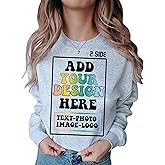 CAOMP Custom Sweatshirt Add Your Own Text Logo Photo Personalized Design Your Own Pullover Front Back Side