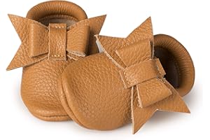 Littlebeemocs Baby Girl Shoes Moccasins with Bow (Italian Leather) Soft Sole for Girls | Crib, Infants, Babies, Toddlere, Newborn, Walking