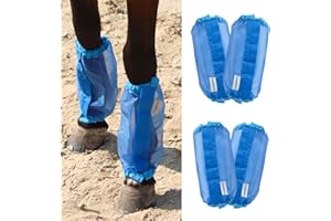 CareMaster Universal Size Horse Leggings Fine Mesh Greatly Reduce Stomping Breathable Horse Boots Leg Wraps (Set of 4) Blue