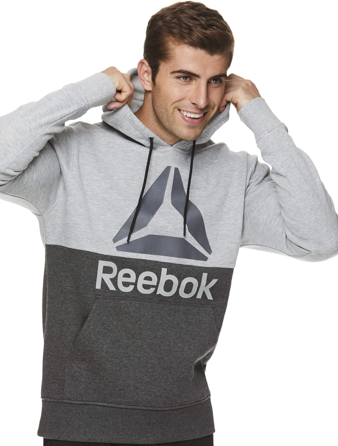 reebok men's heather cotton fleece hoodie