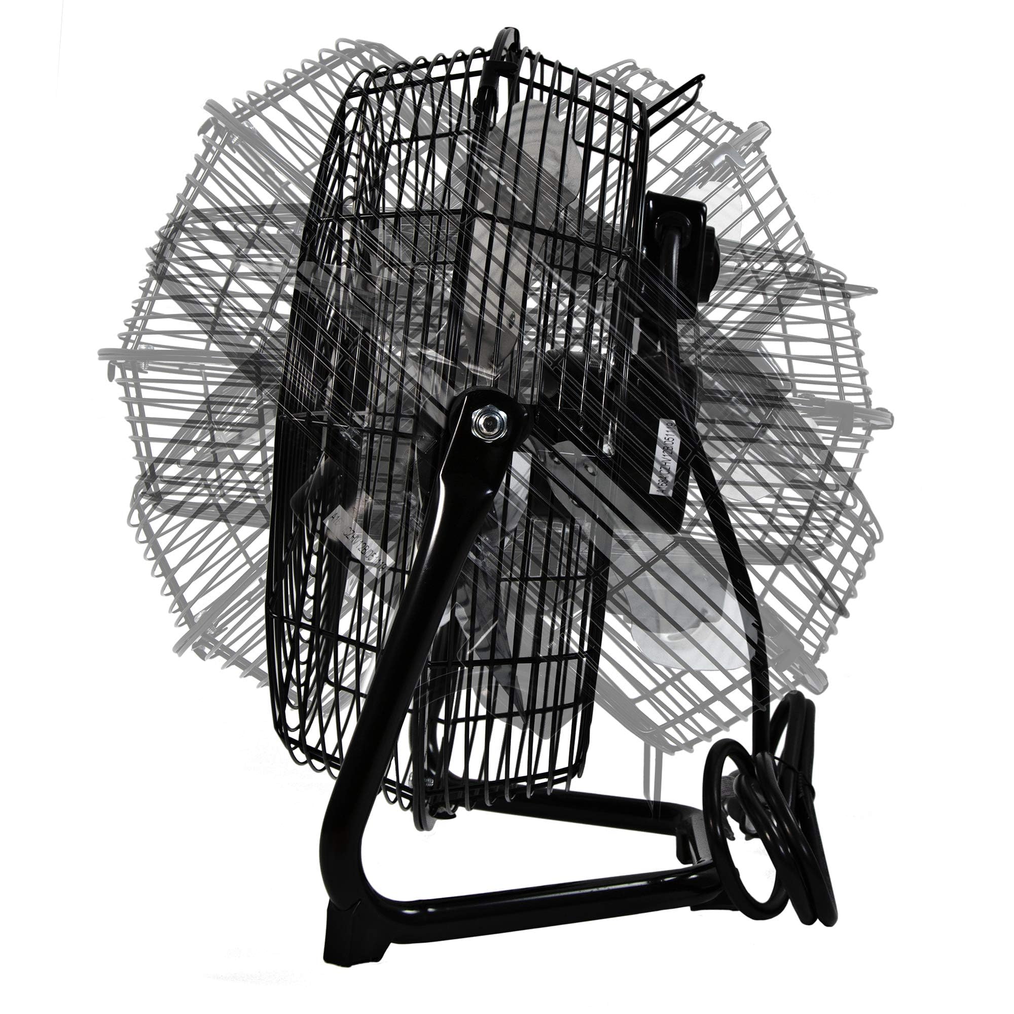 Comfort Zone 12 inch Cradle Fan, 3 Speed Floor or Table Fan with180 Degree Tilt, Metal Construction and Aluminum Blades, Carry Handle, Rubber Feet, Ideal for Bedroom, Workshop, or Garage, Black