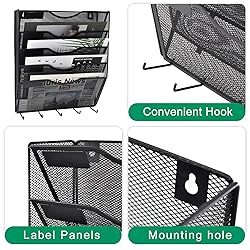 EASEPRES 5 Pocket Mesh Hanging File Organizer with