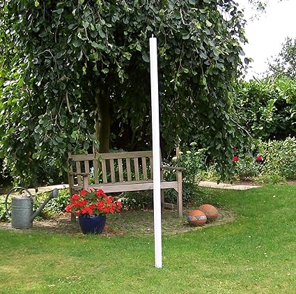 Sienagarden 122 Vogelhaus-Holzstange/Stabiler Holzständer aus massivem Holz, Weiß lasiert, H x Ø: 180 x 5 cm