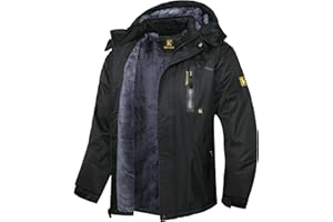 Keevoom Men's Waterproof Ski Jacket Winter Warm Snow Coat Windproof Mountain Raincoat Snowboarding Hooded Jackets for Mens