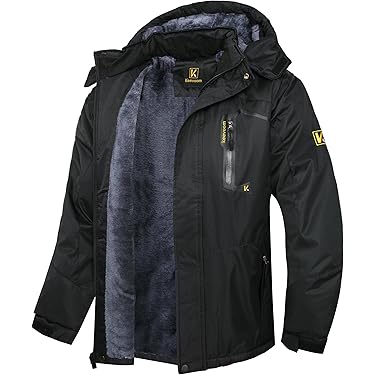 Men's Winter Outerwear Waterproof Ski Jacket Warm Fleece Jacket