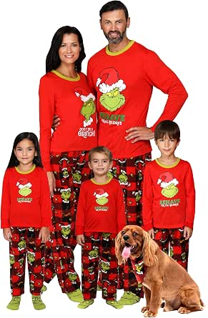 Amazon.com: Dr. Seuss Grinch - Conjunto de pijamas de Navidad para niños y  adultos a juego, para familia, con medias : Ropa, Zapatos y Joyería