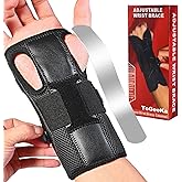 Wrist Brace for Carpal Tunnel, Adjustable Wrist Braces for for Pain relief, Night Sleep Support, Arthritis, Tendonitis, Sprai
