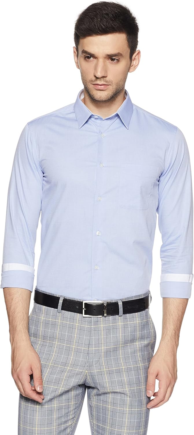 Buy US Polo Association Men's Solid Slim Fit Cotton Formal Shirt (UFSH0095_Blue_XXLarge) at