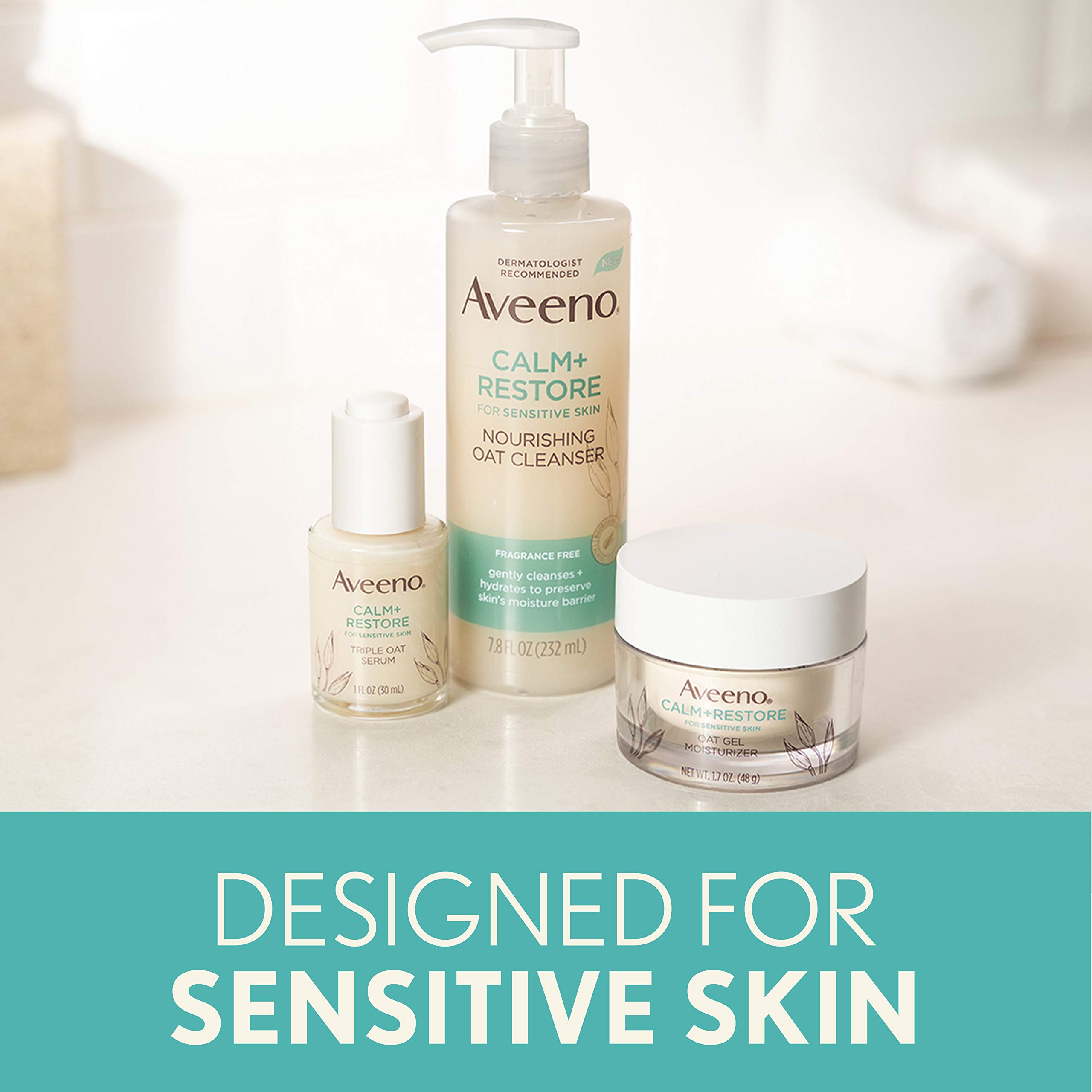 Mua Aveeno Calm + Restore Oat Gel Facial Moisturizer for Sensitive Skin, Lightweight Gel Cream