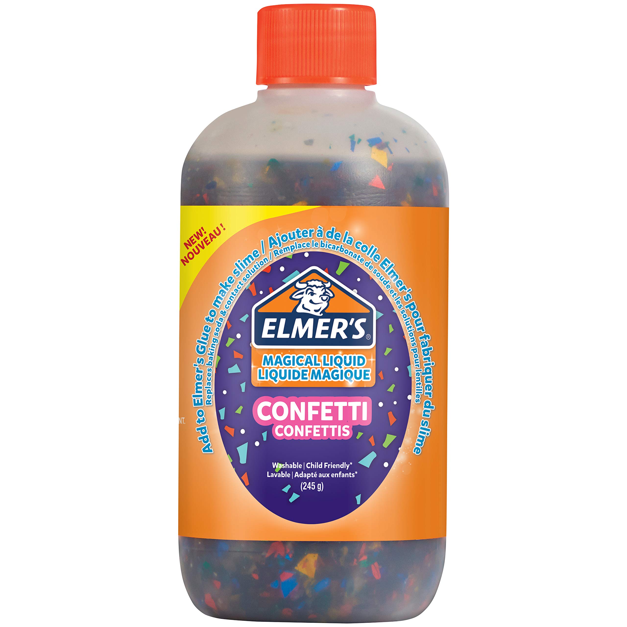 Elmer’s Confetti Slime Activator | Washable & Kid-Friendly Magical Liquid Glue Activator | 245 g Bottle