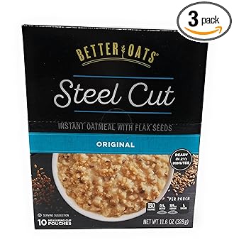 Better Oats Original Steel Cut Instant Oatmeal with Flax