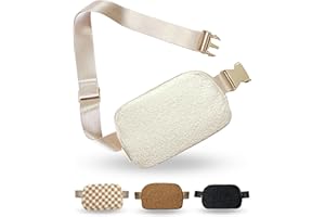 CITRUSY BOUTIQUE Boutique Fleece Belt Bag | Sherpa Crossbody Bag Fanny Pack for Women Fashionable | Everywhere Waist Pack | Small Fashion Travel Chest Bag (Extended Strap Length, Cream Fleece)