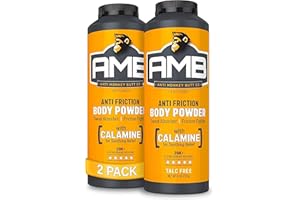 Anti Monkey Butt Body Powder for Women & Men - Talc-Free, Hypoallergenic Formula for Anti-Chafing & Anti-Itch Relief - Absorbs Sweat & Fights Friction with Calamine - 8 oz - Pack of 2