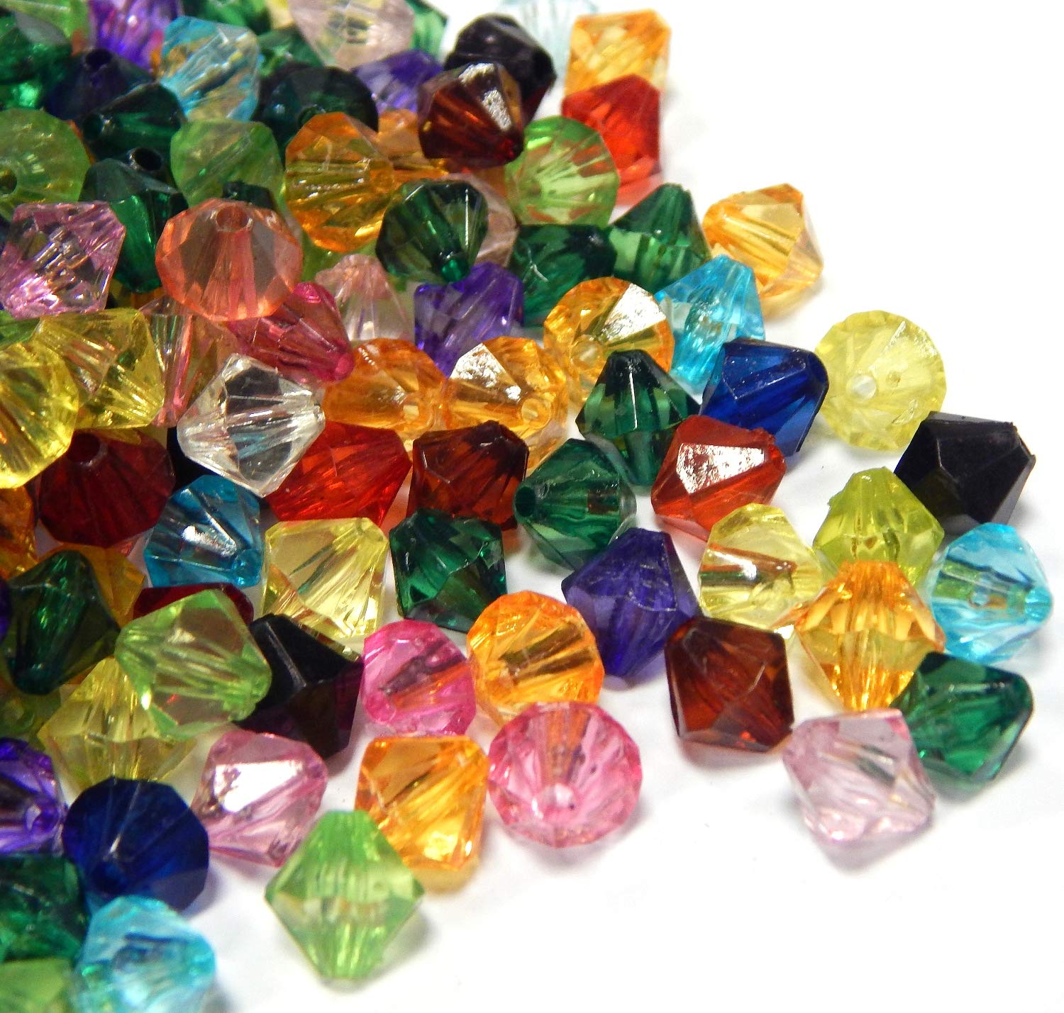 750 Plastic Beads Luxury Acrylic Beads Plastic 6 mm Bicone Mix Beads Pack of Posts Beads for Threading DIY Jewellery Making D806A