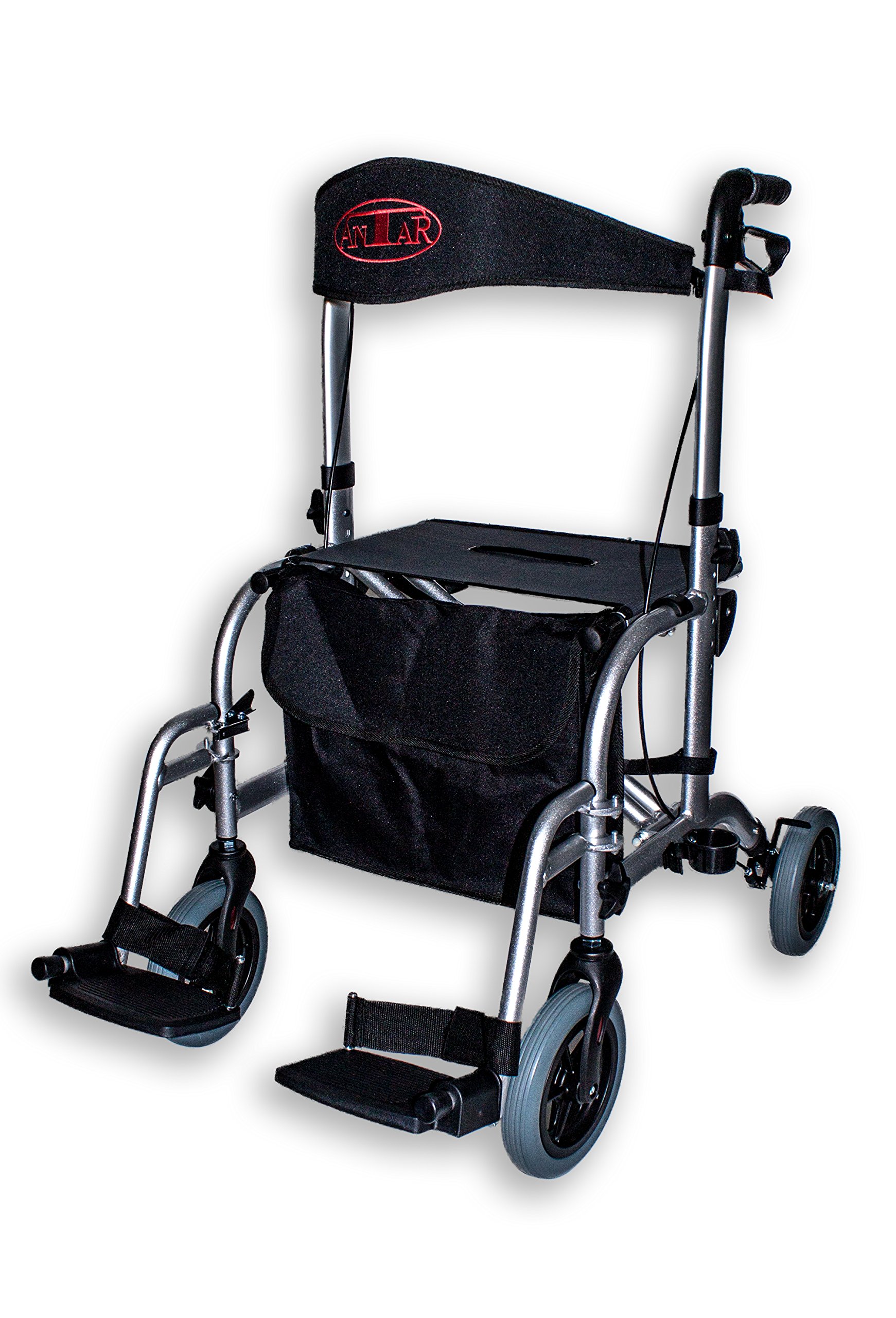 Antar 13709 Premium Hybrid Aluminium Rollator and Transport Chair Wheelchair