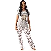 Harry Potter Womens Pajama Set | Ladies Gryffindor House Crest Graphic PJs | Short Sleeve Long Leg Pajama Merchandise Gift