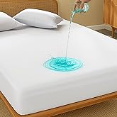 Queen Waterproof Mattress Protector - Noiseless, Breathable, Machine Washable Fitted Mattress Cover with Deep Pocket up to 18”