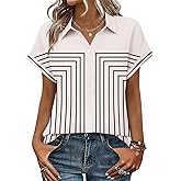 Zeagoo Womens Tops Short Sleeve Shirts Button Down Casual Blouses V Neck Outfits Summer Spring Clothes 2026