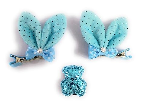 baby blue hair bow