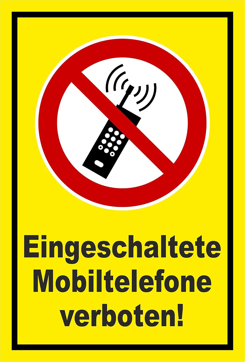 Verbotsaufkleber "Eingeschaltete Mobiltelefone Verboten" – Ø 2,5 Cm, 12 Stück, Nach DIN EN ISO 7010, Wasserfest