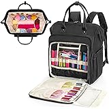 LoDrid Knitting Bag Backpack with Three Oversized Grommets, Travel Yarn Bag with Steel Frame Top, Crochet Organizer for Croch