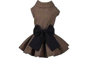 MAMORE Pet Dresses for Small Dogs Cats Girl, Cute Princess Bowknot Dress Puppy Shirt All Weather Skirt Clothes Cat Apparel for Birthday Wedding Party Holiday (Small, Yellow&Black)