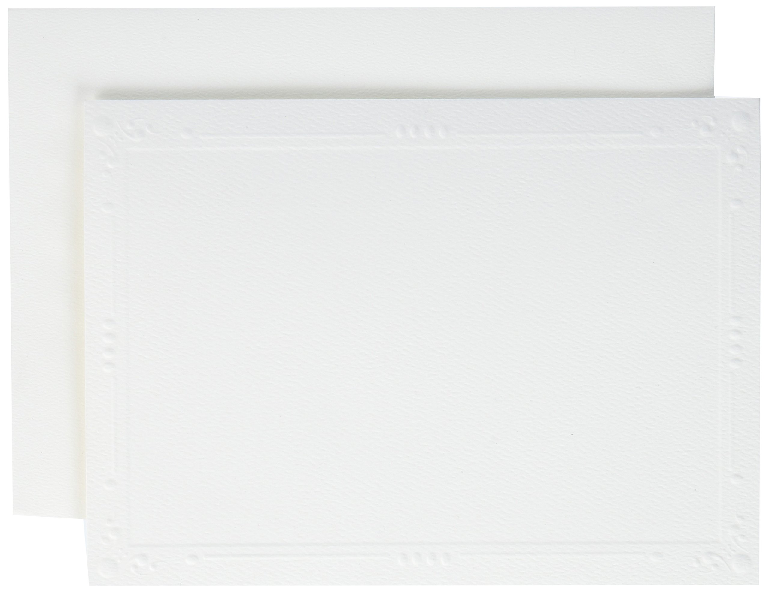 Strathmore (105230 Photo Mount Cards Decorative Embossed Border, White