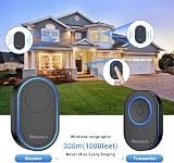 Wesstun Wireless Doorbell Kit with 2 Receivers IP67 300m 39 Ringtones view 3