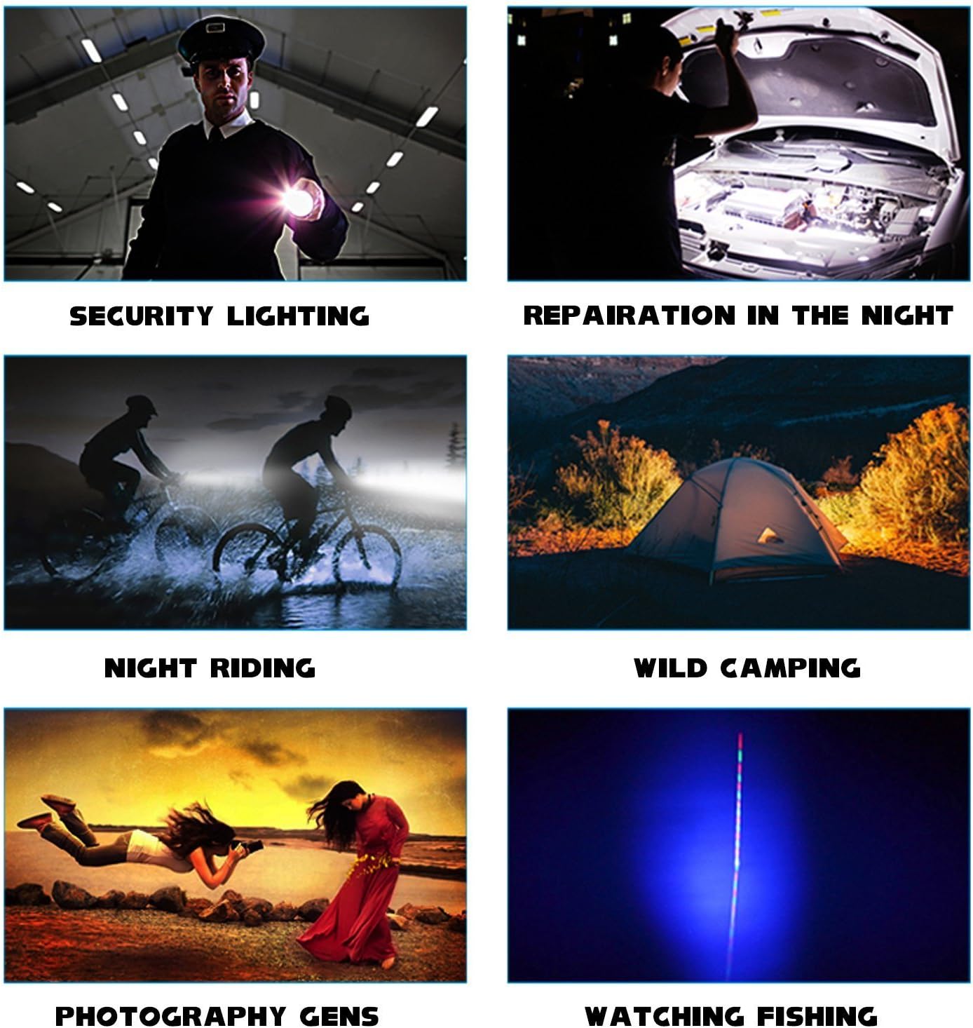 Rechargeable Tactical Flashlight High Lumens LED 18650 5000mAh Battery Charger USB Cable Gift Box Included L2 Waterproof Big Torch Portable Adjustable Aluminum Flash Light For Emergency Camping Hiking - - 