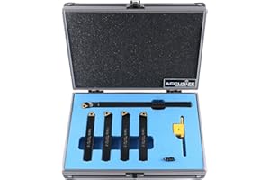 Accusize Industrial Tools 1/2" 5 pc/Set Indexable Turning Tool Set (4 Pc Turning + 1 Pc Boring), 2386-0012