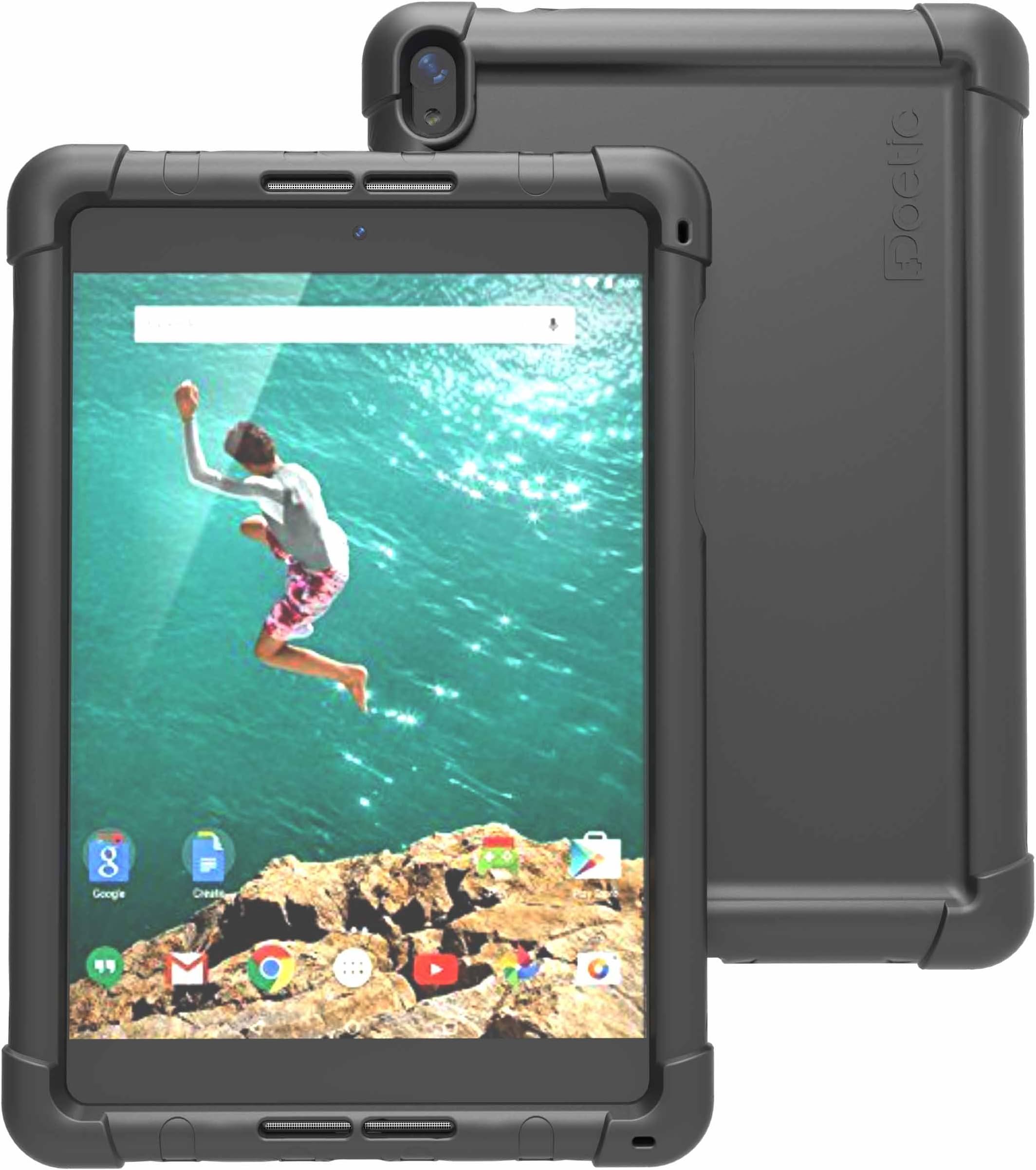 Google Nexus 9 Case - Poetic Google Nexus 9 Case [Turtle Skin Series] - [Corner/Bumper Protection] [Grip] [Sound-Amplification] Protective Silicone Case for Google Nexus 9 Black (3 Year Manufacturer Warranty From Poetic)