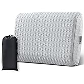 Vekkia Travel Pillow with Memory Foam, Portable and Compressible Camping Pillow with Washable Cover, Ergonomic Supportive for Sleeping, Ideal for Adults & Kids Travel, Hiking, Airplane, Car (Gray S)