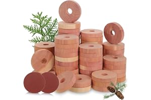 NEEDBROCK 70 Pack Cedar Rings for Clothes Storage, Cedar Blocks for Closet Drawer Shoe Cabinet Storage Bags