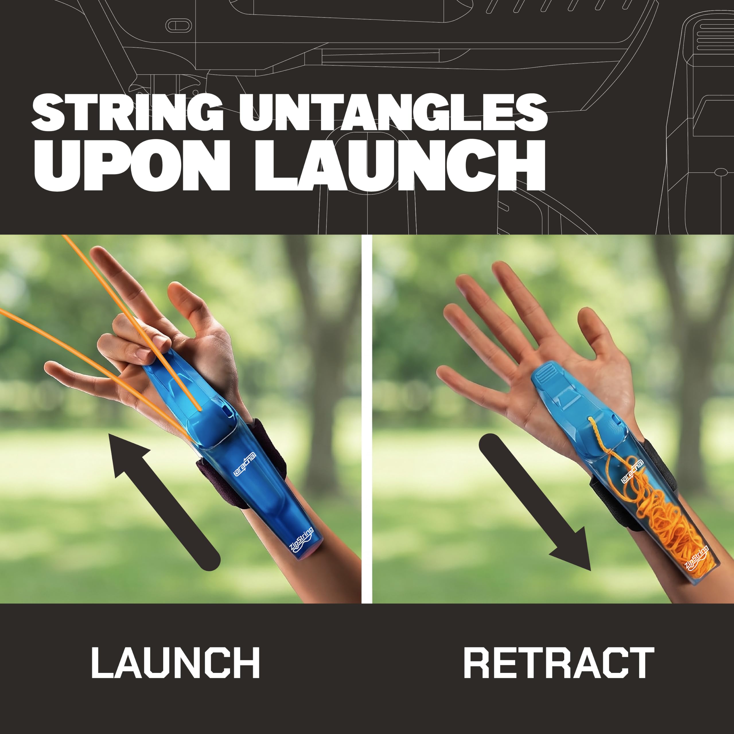 Toy With String Mua ZipString – Handheld String Launcher Toy – Viral Fidget Toy for ...