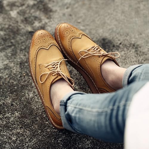 Amazon ウォーキングシューズ レディース フォーマル ビジネスシューズ 革靴 革 レザーシューズ 防水 軽量 靴 黒 仕事 通勤 通勤 レースアップ デッキシューズ レザーブーツ スリッポン カジュアル 大人 24 5 ブラウン レースアップ