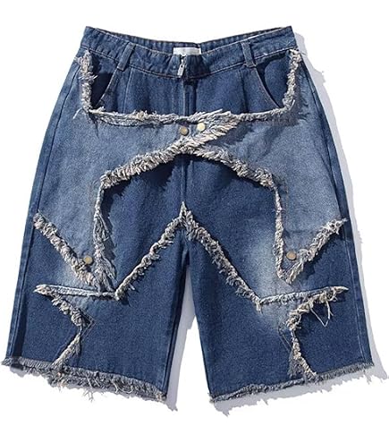 ZUNQKG Womens Star Shorts Y2k Jorts High Waist Vintage Grunge Wide