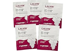 5x Lalvin EC-1118 Champagne Yeast 5g Sachet 18% Homebrew Wine Making 4.5L-23L by Lalvin