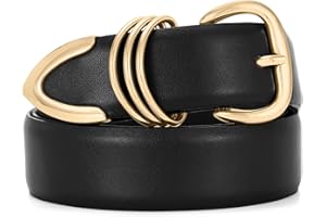 WHIPPY Women Leather Belts for Jeans Pants Dresses Fashion Ladies Waist Belt with Metal Pin Buckle