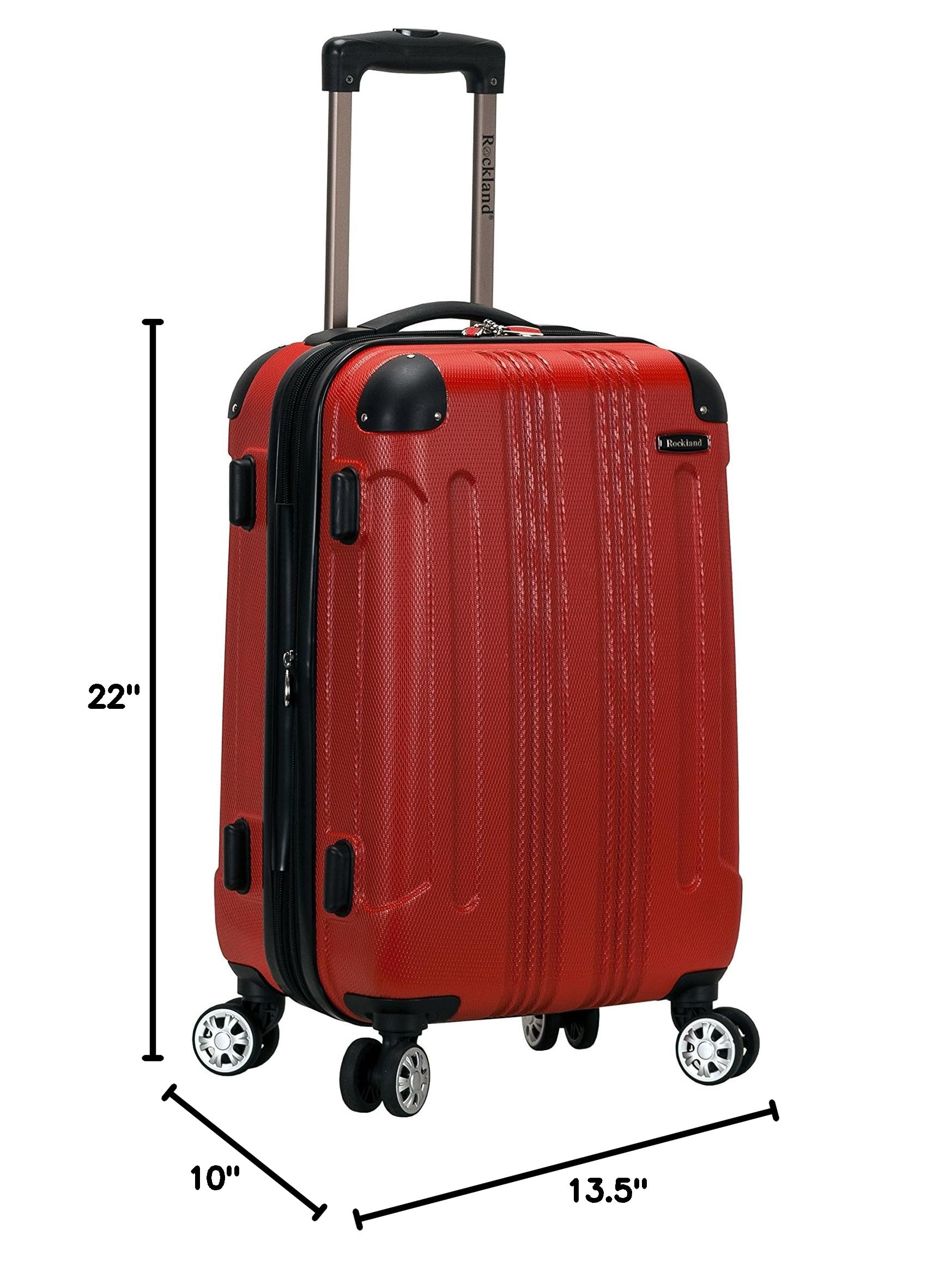 Rockland London Hardside Expandable Luggage with Spinner Wheels, Red, Carry-On 20-Inch