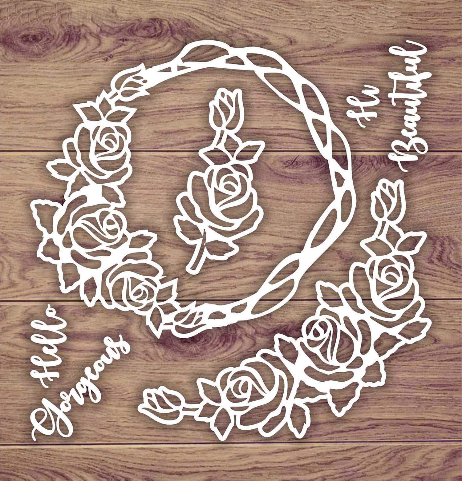CrafTreat Reusable Rose Flower Embellishments for Card Making and Scrapbooking - Hello Gorgeous - Size: 5.5X6 Inches - Floral for Scrapbooking - Laser Cut Chipboard Embellishments for Crafting