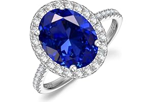 ININY Certified 4ct Lab Grown Royal Blue Sapphire Rings for Women, Princess Diana Inspired Engagement ring, Anniversary, September Birthstone Eco-Friendly Fine Jewelry Gifts, with Certification & Gift Box