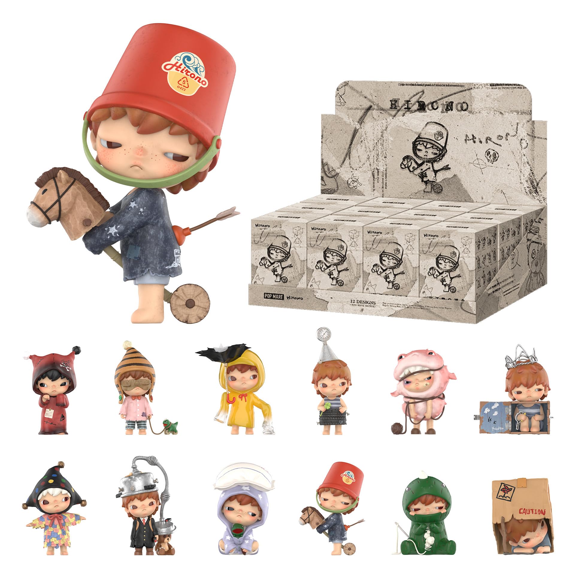 POP MART Hirono Echo Series Figures, 12PCs Hirono Blind Box Figures, Random Design Action Figures Collectible Toys Home Decorations, Holiday Birthday Gifts for Girls and Boys, Whole Set