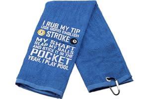 LEVLO Embroidered Billiards Snooker Towel My Shaft Slap My Balls and Stick It in The Pocket Sports Towels for Billiard Pool Player Towels Gift (My Shaft Slap My Balls)
